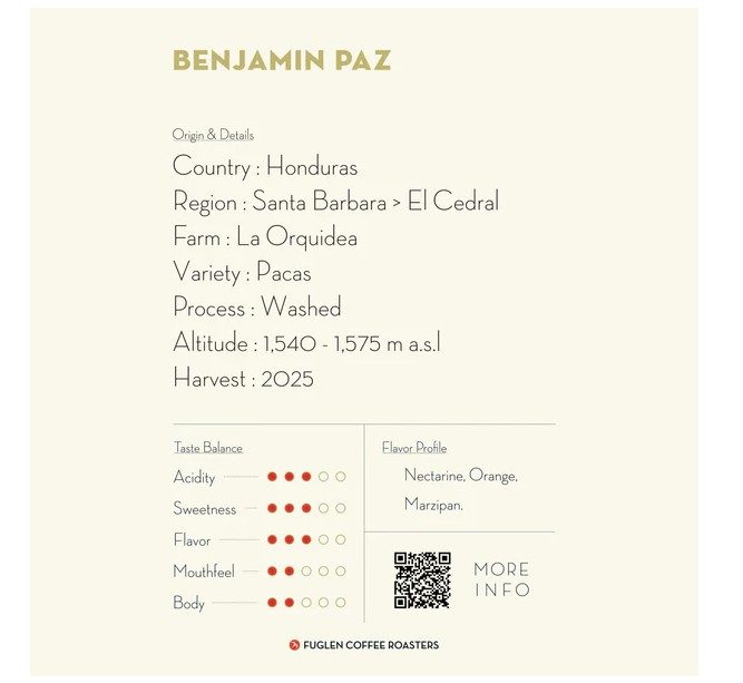 ハンドドリップ Benjamin Paz（ホット）